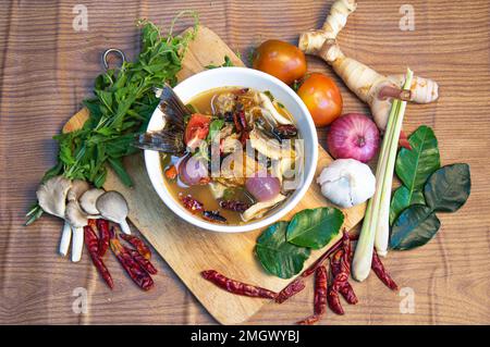 Tom Klong, pesce secco, cibo tailandese, cibo di strada tailandese, cibo originale tailandese Foto Stock