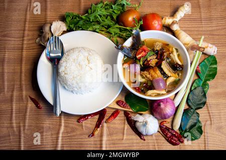 Tom Klong, pesce secco, cibo tailandese, cibo di strada tailandese, cibo originale tailandese Foto Stock