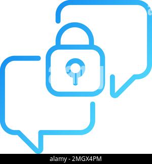Icona del vettore lineare a gradiente perfetto pixel di conversazione riservato Illustrazione Vettoriale
