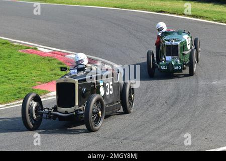 Jeremy Brewster, Frazer Nash Geoghegan Special, Harry Painter, MG PA, Len Thompson Memorial Trophy Race for VSCC Specials, quindici minuti di corse, Foto Stock