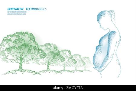 3D gravidanza donne dietetico supplemento biologico concetto. Complesso minerale naturale di vitamina dell'alimento di erbe. Gravidanza cura della salute femminile terapia prenatale folico Illustrazione Vettoriale