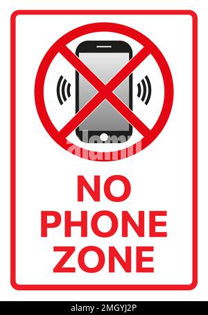 Icona del segnale di arresto della spia del telefono. Senza testo, NESSUNA ZONA TELEFONICA. Illustrazione vettoriale Illustrazione Vettoriale