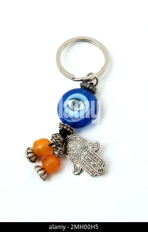 I nazisti greci sul Keyring con HAMSA usato per la protezione contro l'occhio del male Foto Stock