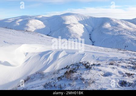 Massiccio di Beinn A' Ghlo visto da Glen Tilt ad ovest, Highlands scozzesi Uninted Kingdom Foto Stock