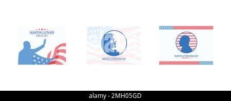 Martin Luther King Jr Day background Design, illustrazione vettoriale per Martin Luther King Jr su sfondo astratto, Martin Luther King Day, set flat Illustrazione Vettoriale