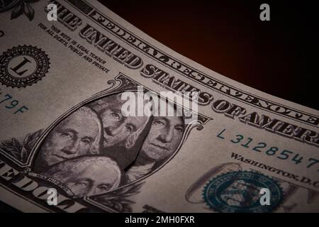 Disegno di legge del dollaro con le somiglianze multiple di George Washington Foto Stock