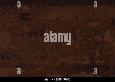 Struttura vettoriale in legno grunge. Sfondo vettoriale vecchio muro di legno retrò marrone scuro. Illustrazione Vettoriale