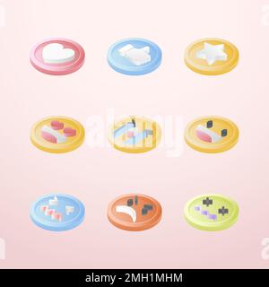 Vettore di raccolta di emoticon sui social media Illustrazione Vettoriale