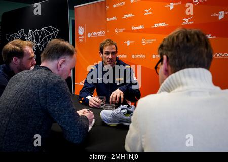 UTRECHT, PAESI BASSI - GENNAIO 26: Nuovo allenatore firmato Felix Kollowski della squadra olandese di pallavolo femminile durante una conferenza stampa del Nederlandse Volleybalbond a DeWeerelt van Sport il 26 Gennaio 2023 a Utrecht, Paesi Bassi (Foto di Rene Nijhuis/Orange Pictures) Credit: Orange Pics BV/Alamy Live News Foto Stock