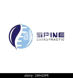 Modello di disegno con illustrazione vettoriale per il logo della colonna vertebrale Illustrazione Vettoriale