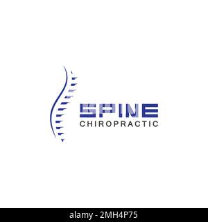 Modello di disegno con illustrazione vettoriale per il logo della colonna vertebrale Illustrazione Vettoriale