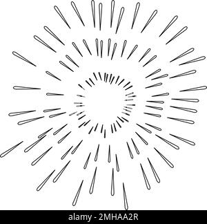 disegno di illustrazione di scorta di logo dei fuochi d'artificio Illustrazione Vettoriale