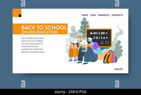 Ritorno a scuola, formazione e formazione online, corsi di formazione Illustrazione Vettoriale
