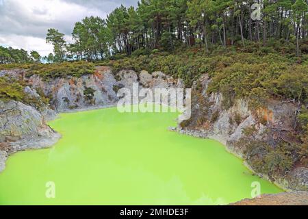 Green Devils Bath, Nuova Zelanda Foto Stock