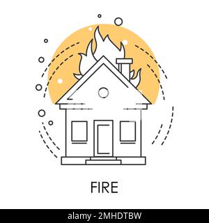 Disastro naturale o colpa umana, fuoco isolato icona Illustrazione Vettoriale