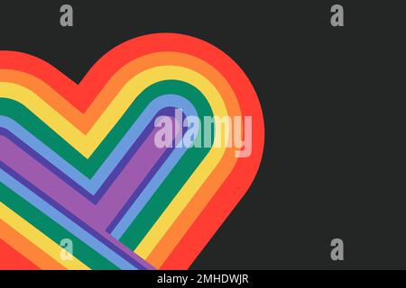 Rainbow orgoglio cuore vettore di sfondo Illustrazione Vettoriale