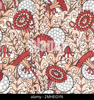 Art nouveau dente di leone fiore motivo vettore di fondo Illustrazione Vettoriale