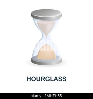 Icona clessidra. 3d illustrazione della raccolta delle misurazioni. Creative Hourglass 3D icona per web design, modelli, infografiche e altro ancora Illustrazione Vettoriale