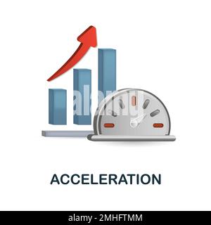 Icona accelerazione. 3d illustrazione dalla raccolta delle prestazioni. Creative Acceleration 3D icona per web design, modelli, infografiche e altro ancora Illustrazione Vettoriale