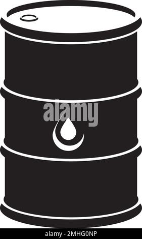 Icona del tamburo dell'olio.simbolo del petrolio,disegno grafico del logo Illustrazione Vettoriale
