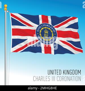 Charles Third Coronation fantasy flag, Regno Unito, illustrazione vettoriale Illustrazione Vettoriale