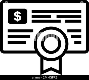 Icona dei titoli di stato. Investimenti e debito. Vettore modificabile. Illustrazione Vettoriale