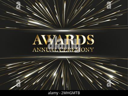 Designazione del premio, illustrazione vettoriale del testo con glitter d'oro. Illustrazione Vettoriale