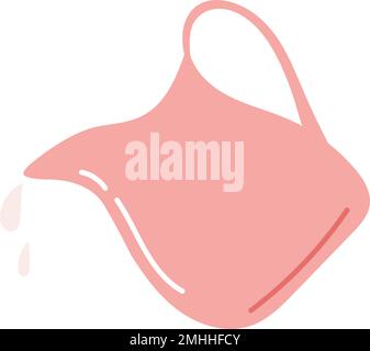 Creamer in stile cartoon flat. Illustrazione vettoriale disegnata a mano di caraffa o caraffa per crema o latte, utensili da cucina. Illustrazione Vettoriale