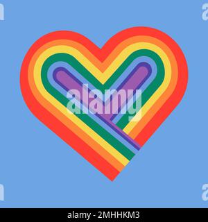 Vettore icona cuore arcobaleno per il mese dell'orgoglio LGBTQ Illustrazione Vettoriale