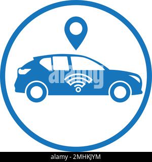 taxi icona on-line, disegno vettoriale simbolo illustrazione Illustrazione Vettoriale