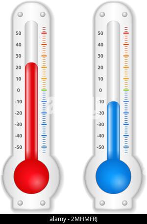 Due termometri su sfondo bianco, illustrazione del vettore eps10 Illustrazione Vettoriale