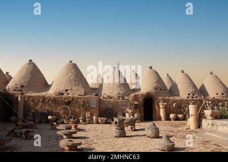 Case coniche tradizionali di Harran, Urfa Turchia Foto Stock