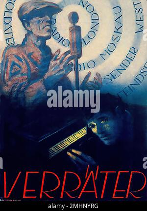 1944 Traitor! (Tedesco WW2) - Poster di Propaganda nazista Foto Stock