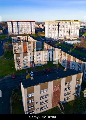 Veduta aerea della tenuta di alloggi a Wester Hailes a Edimburgo, Scozia, Regno Unito Foto Stock