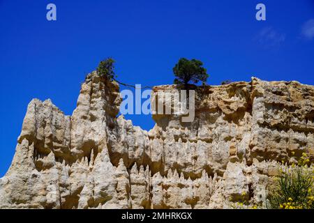 Le Orgues di Ille sur Tet colonne di roccia morbida geologica naturale organi francesi parc nel sud della francia Foto Stock