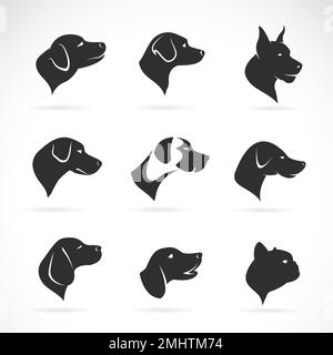 Immagine vettoriale della testa del cane su sfondo bianco. Illustrazione vettoriale a strati facilmente modificabile. Animali. Animali domestici. Illustrazione Vettoriale