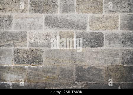 Muro pietra grigio cenere blocco muro mattoni muratura sfondo brezza blocchi Foto Stock