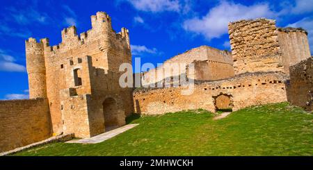 Castello di Berlanga de Duero, 12-15 ° secolo, Berlanga de Duero, Soria, Castilla y León, Spagna, Europa Foto Stock