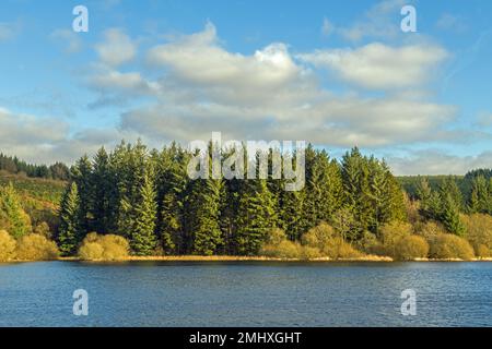 Serbatoio di Llwyn Onn al di fuori dei segnalatori luminosi Brecon A470 Foto Stock