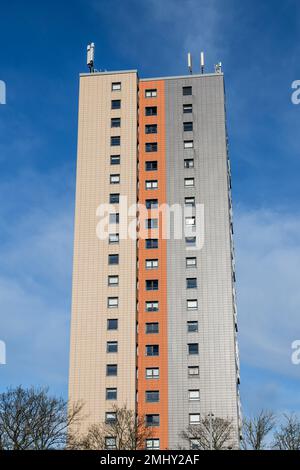 Alloggi sociali, Edmiston Drive, Ibrox, Glasgow, Scozia, Regno Unito, Europa Foto Stock