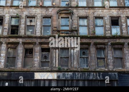 The derelict What Every Woman Wants Department Store Building, ora demolito, Argyle Street nel centro di Glasgow, Scozia, Regno Unito, Europa Foto Stock