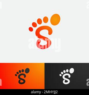 Modello con logo lettera S a forma di piede con colore sfumato per il design aziendale Illustrazione Vettoriale