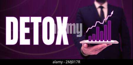 Scrittura a mano del testo Detox. Il momento di concetto del Internet per la salute di nutrizione di dieta il trattamento di dipendenza pulisce Foto Stock