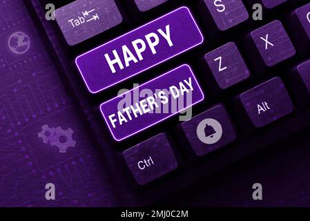 Didascalia concettuale Happy Father's Day. Internet concetto tempo dell'anno per celebrare i padri in tutto il mondo Foto Stock