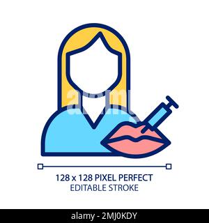 Icona di colore RGB pixel Perfect per i servizi cosmetici Illustrazione Vettoriale