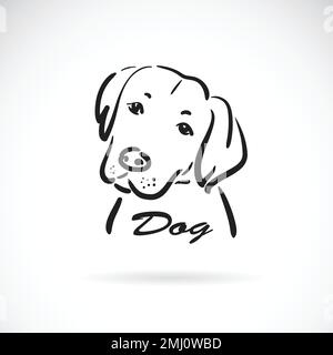 Vettore di un disegno testa di cane su sfondo bianco. Animali. PET. Logo o icona della testa di cane. Illustrazione vettoriale a strati facilmente modificabile. Illustrazione Vettoriale