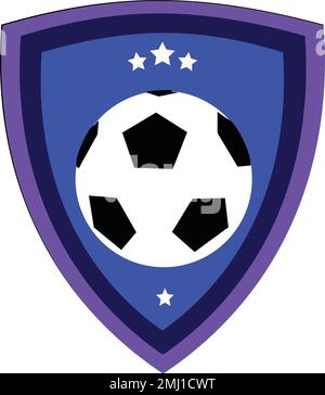 icona della sfera di calcio e disegno vettoriale del logo Illustrazione Vettoriale