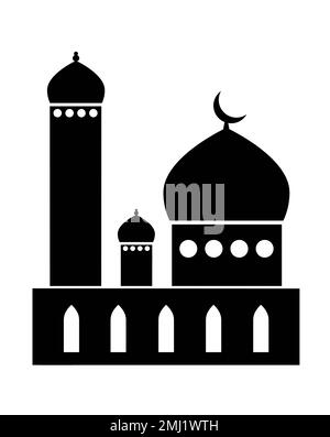 Le sagome nere dei paesaggi urbani islamici del Ramadan Illustrazione Vettoriale