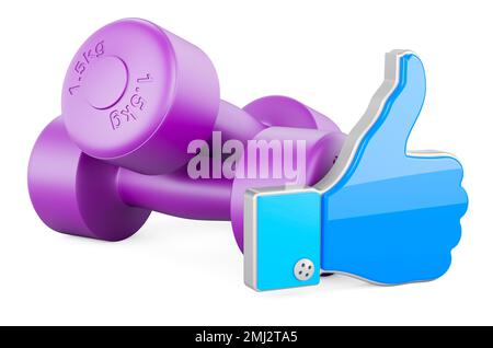 Manubri in neoprene con icona simile, 3D rendering isolato su sfondo bianco Foto Stock