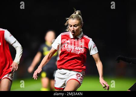 Londra, Regno Unito. 26th Jan, 2023. Boreham Wood, Inghilterra, gennaio 26 2023: Leah Williamson (6 Arsenal) durante la partita di Continental Cup tra Arsenal e Aston Villa al Meadow Park Stadium Boreham Wood Inghilterra. (K Hodgson/SPP) Credit: SPP Sport Press Photo. /Alamy Live News Foto Stock